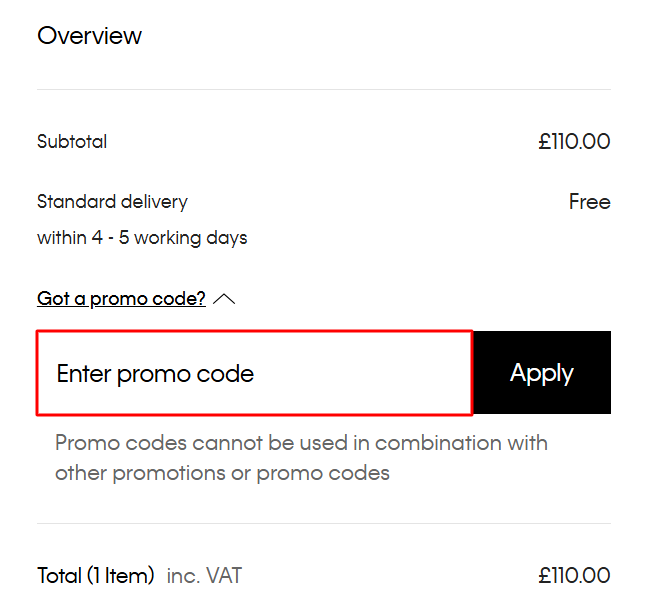 The Calvin Klein checkout page with where to paste the Calvin Klein voucher code in a red box