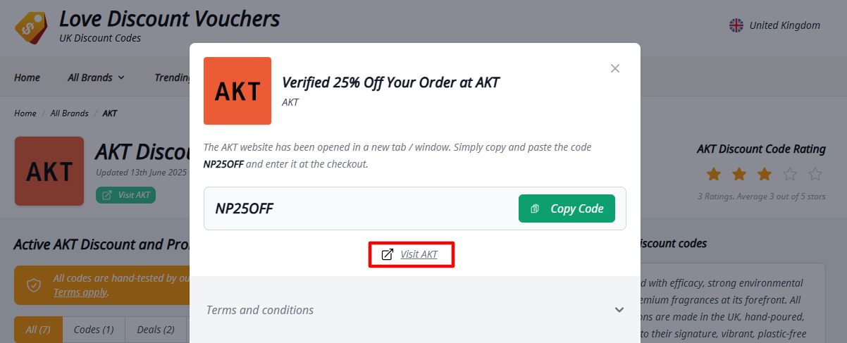 A red box will redirect to AKT website