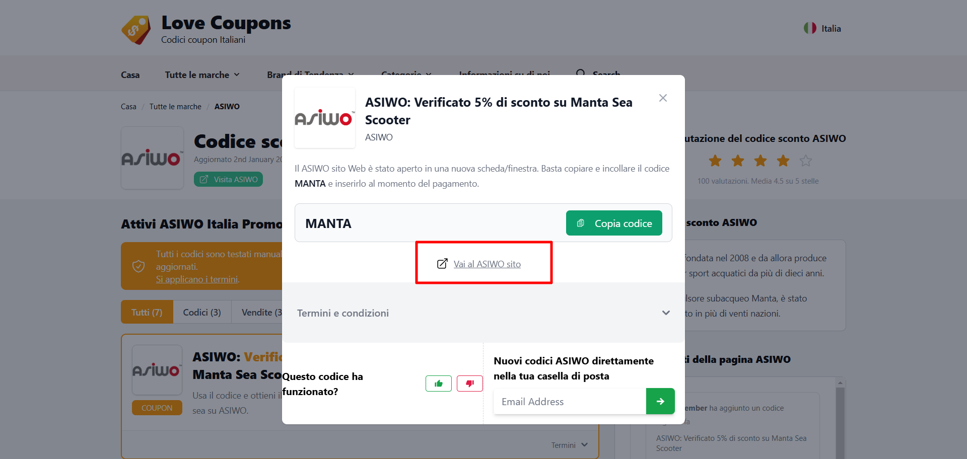 collegamento diretto al sito ASIWO dove poter comprare prodotti a buon prezzo col coupon ASIWO