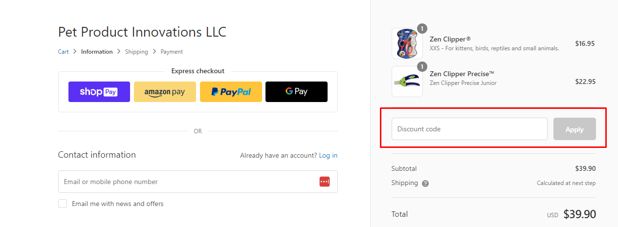 How do I use my Pet Product Innovations LLC discount code?