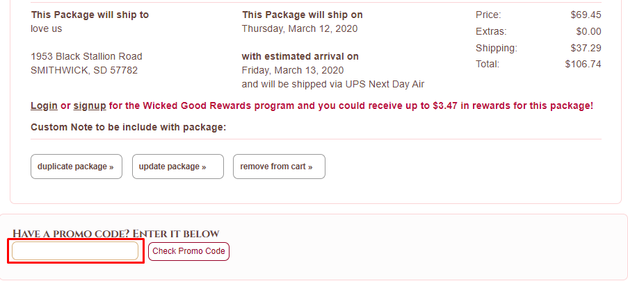 How do I use my Wicked Good Cupcakes discount code?