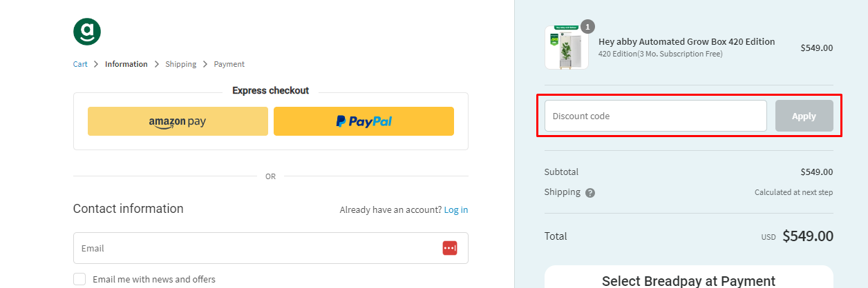 How do I use my Hey abby discount code?