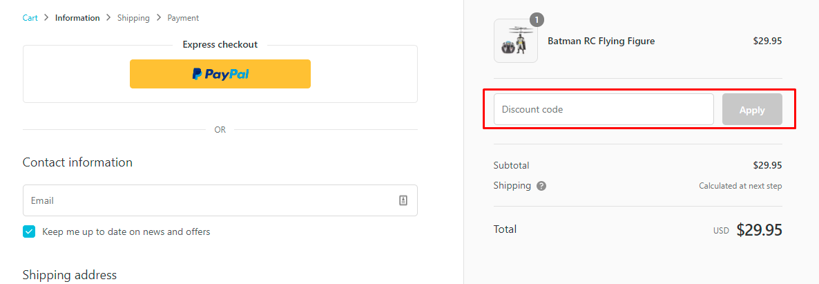 How do I use my HobbyTron discount code?