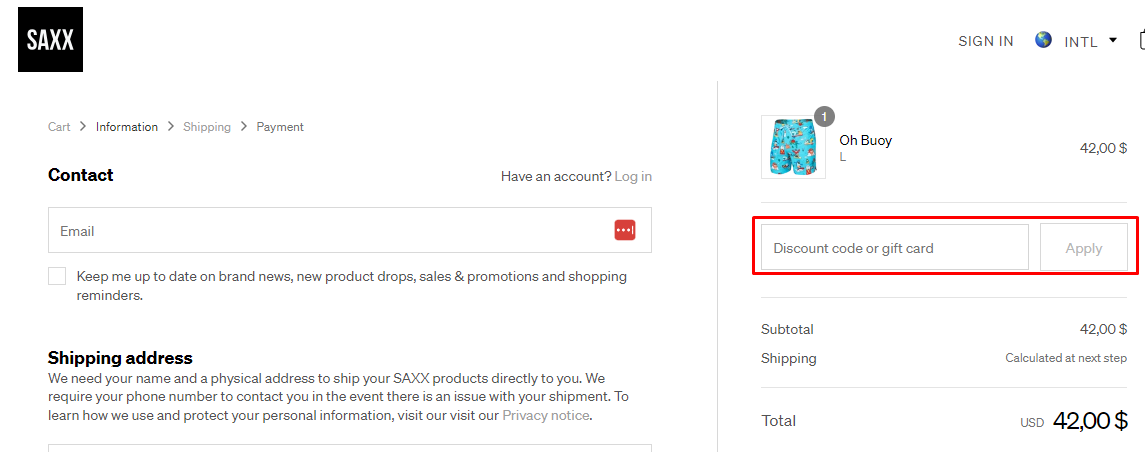 How do I use my SAXX Underwear discount code