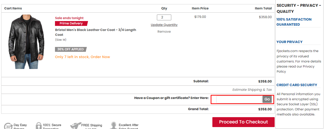 How do I use my FJackets Coupon code?