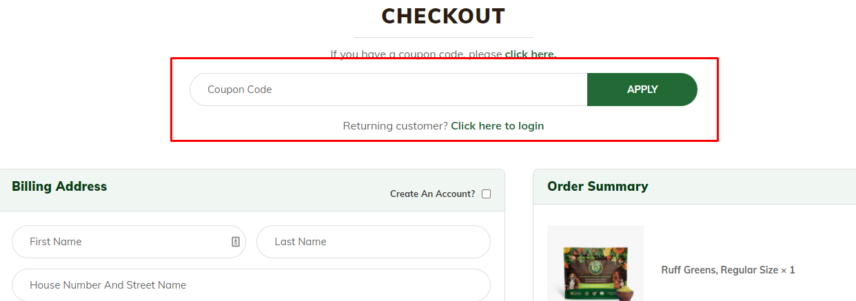 How do I use my Ruff Greens coupon code?