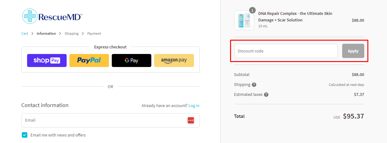 How do I use my RescueMD discount code?
