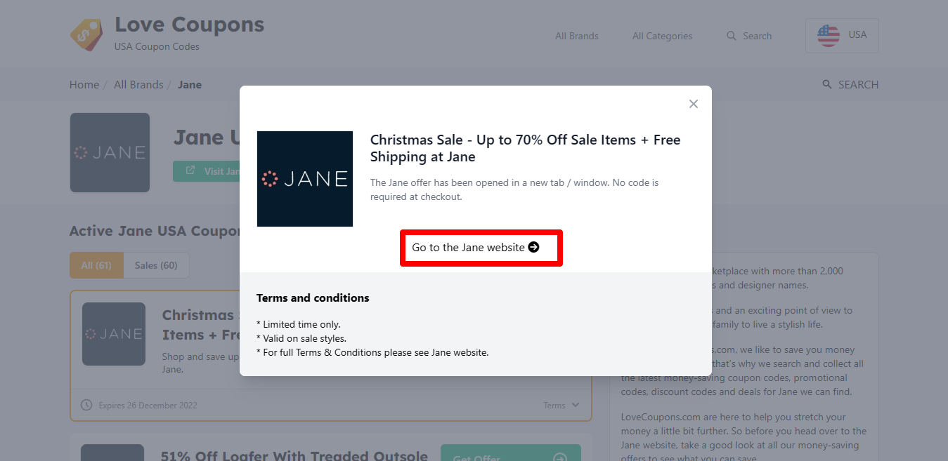 Jane Coupon Codes January 2023