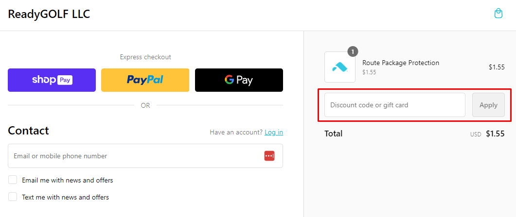 How do I use my ReadyGOLF discount code?