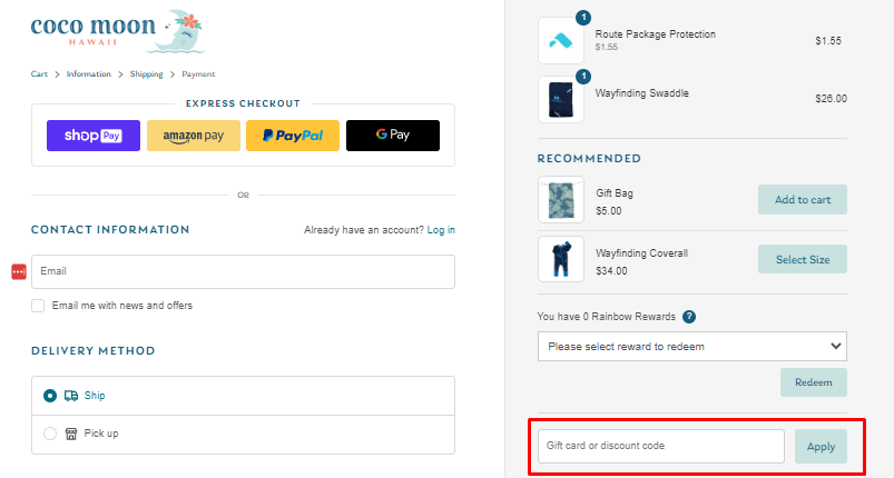 How do I use my Coco Moon discount code?