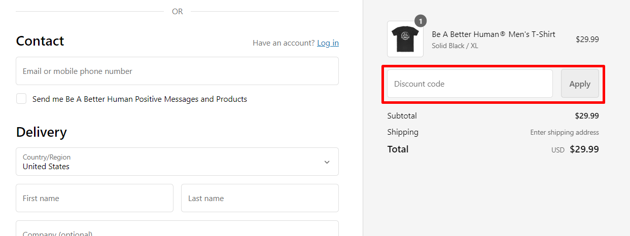 How do I use my Be A Better Human discount code?