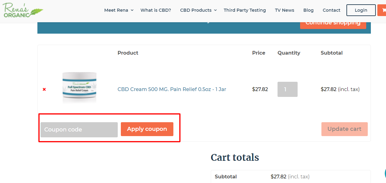 How Do I Use My Rena's ORGANIC Promo Code?