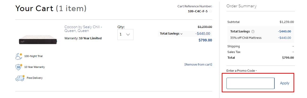 How do I use my Sealy promo code?