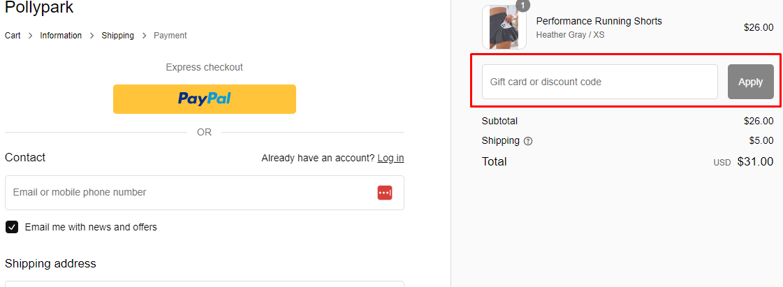 How do I use my PollyPark discount code?