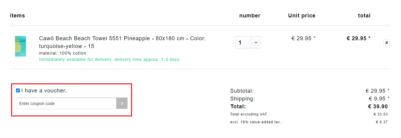 How do I use my Cawö voucher code?