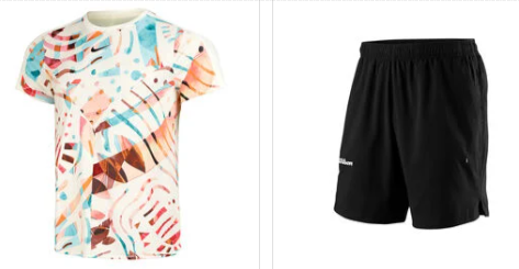 Ein Shirt und eine Shorts in jeweils verschiedenen Farben und Designs