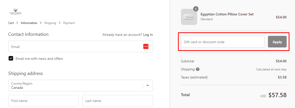 How do I use my Pure Parima discount code?