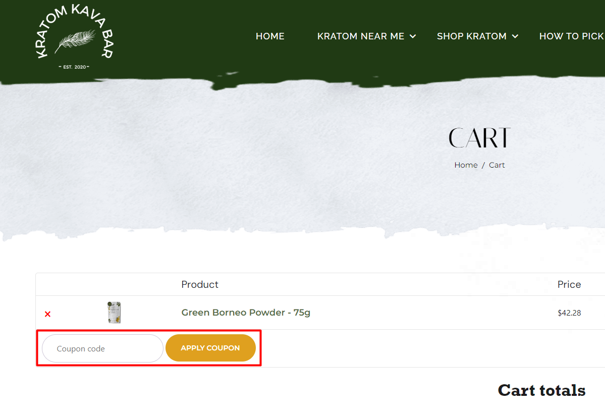 How do I use my Kratom Kava Bar coupon code?