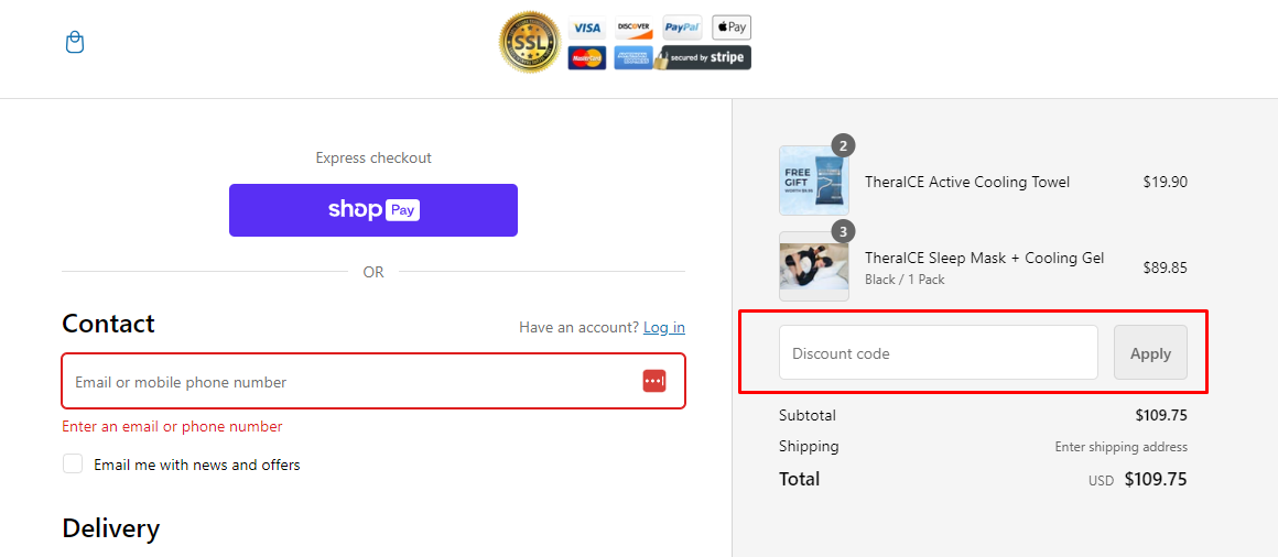 How do I use my TheraICE discount code?