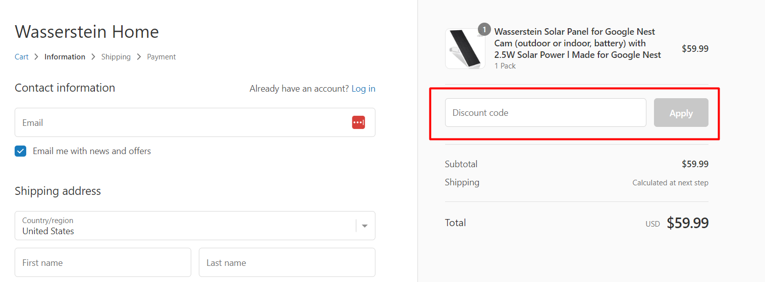 How do I use my Wasserstein discount code?