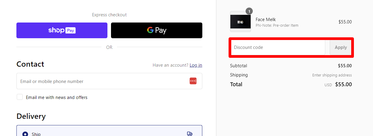 How do I use my Melkit discount code?