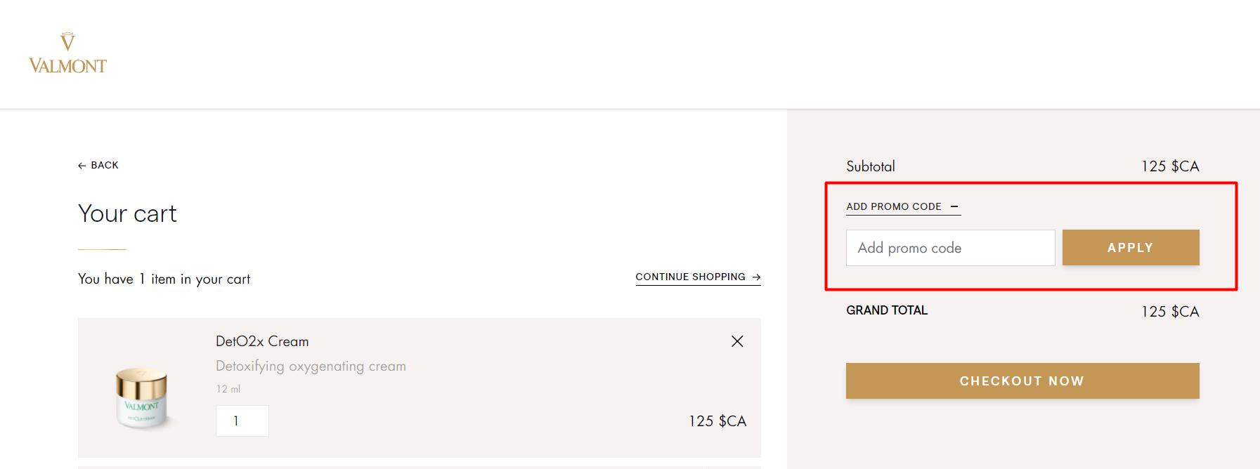 How do I use my Valmont Cosmetics discount code?