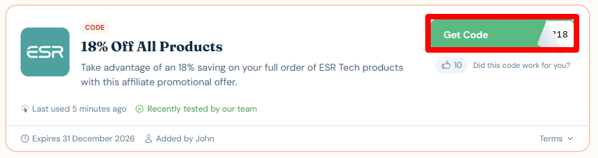 Get your code  by clicking in the red box