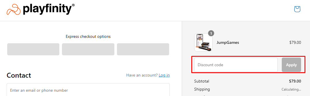 How do I use my Playfinity discount code?