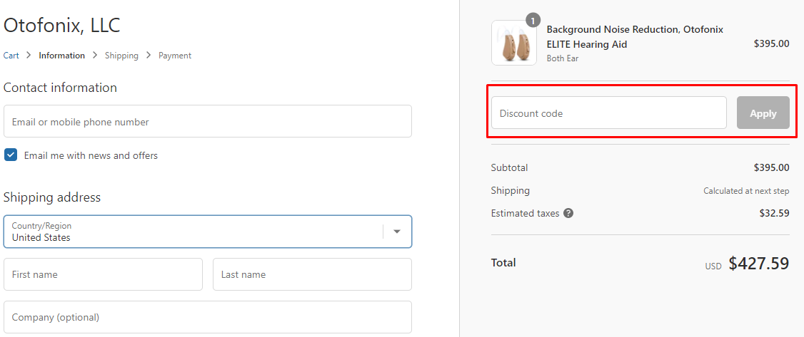How do I use my Otofonix discount code?