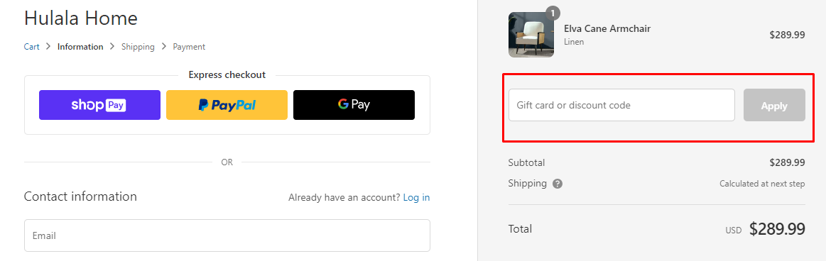 How do I use my Hulala Home discount code?