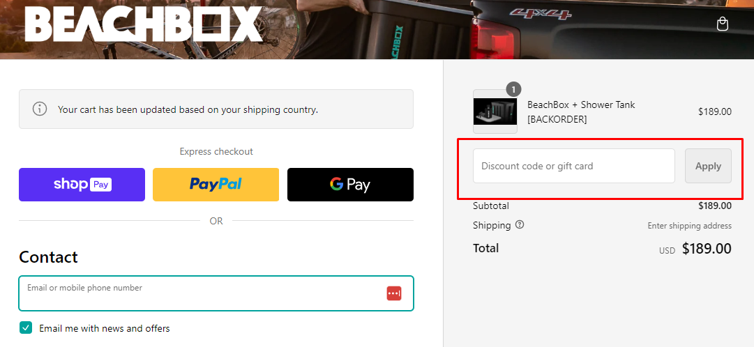 How do I use my BeachBox coupon code?