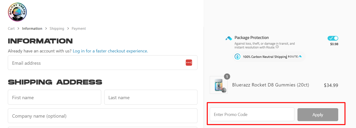 How do I use my Galaxy Treats promo code?