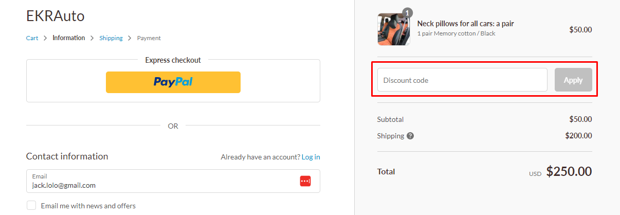 How do I use my EKR Cover discount code?