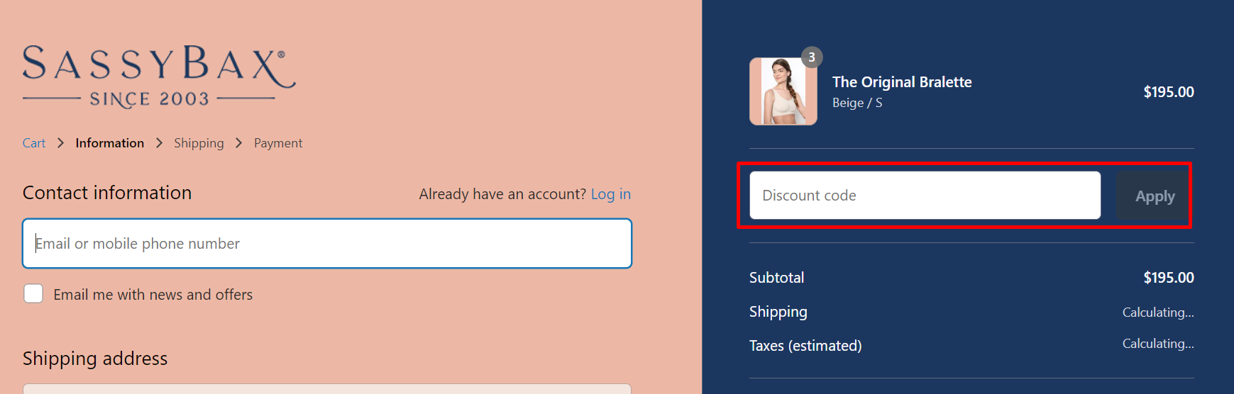 How do I use my SassyBax discount code?