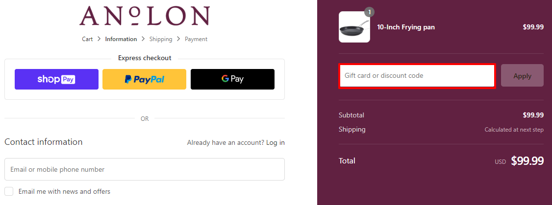 Discount Code