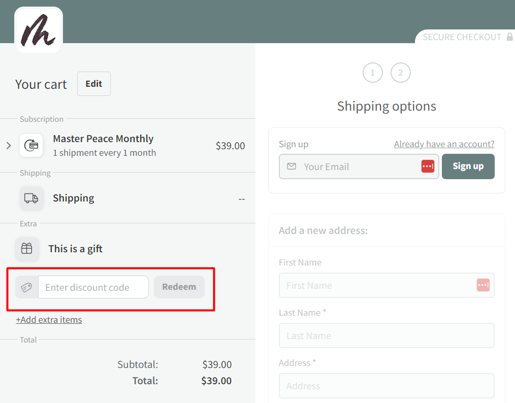 How do I use my Master Peace Box discount code?