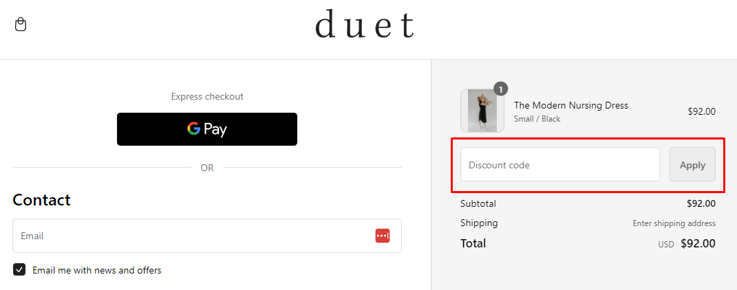 How do I use my duet discount code?