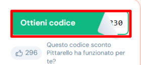 codice sconto Pittarello da poter prelevare dopo averci cliccato