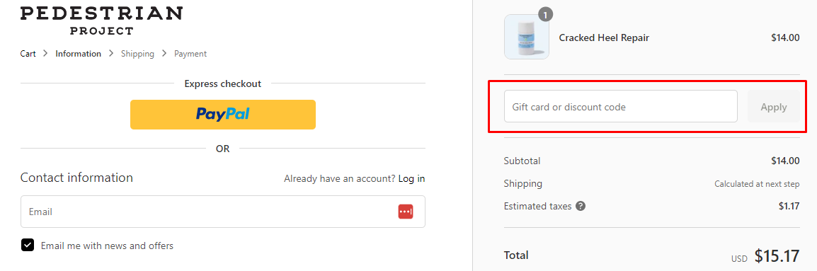 How do I use my Pedestrian Project discount code?