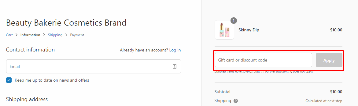 How do I use my Beauty Bakerie discount code?