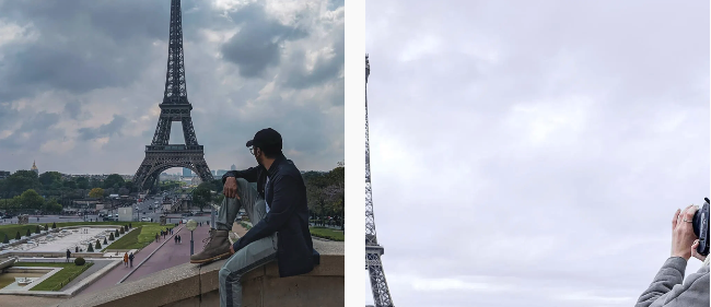 two destinations with two people enjoying the scenery
