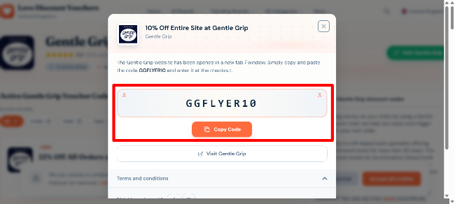 revealed 10% discont voucher code from Gentle Grip UK
