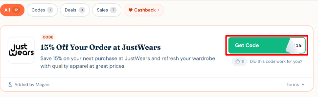 Save 15% on your next purchase at JustWears and refresh your wardrobe