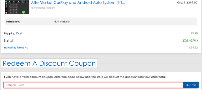 Image showing the Comand Online checkout page