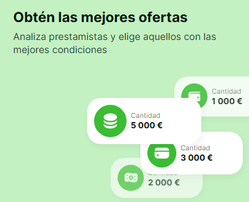imagen de la web de crezu de color verde con las ofertas de crezu