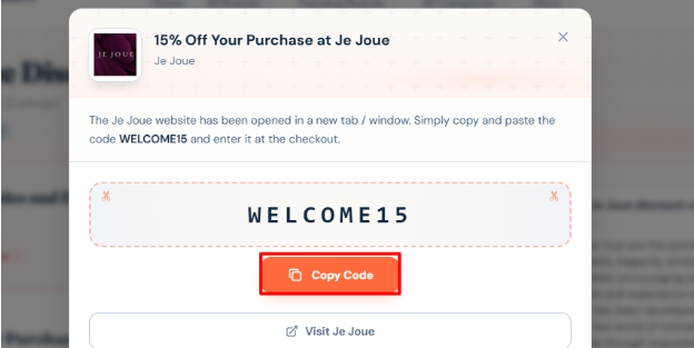 The highlighted red box shows the link to the Je Joue website