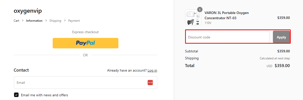 How do I use my Oxygenvip discount code?