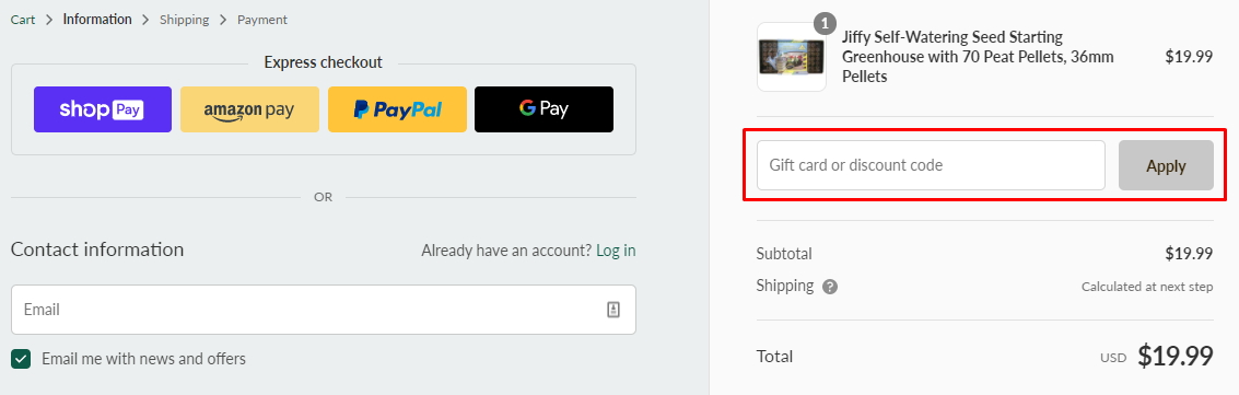 How do I use my Ferry-Morse Home Gardening discount code?