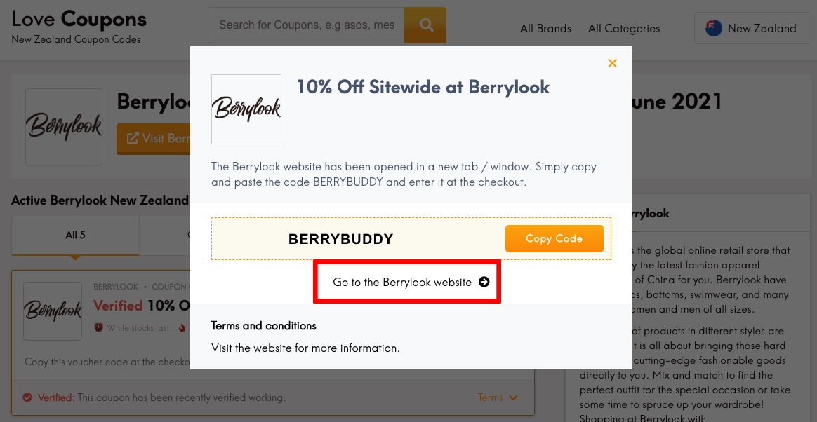 BerryLook NZ Get Coupon