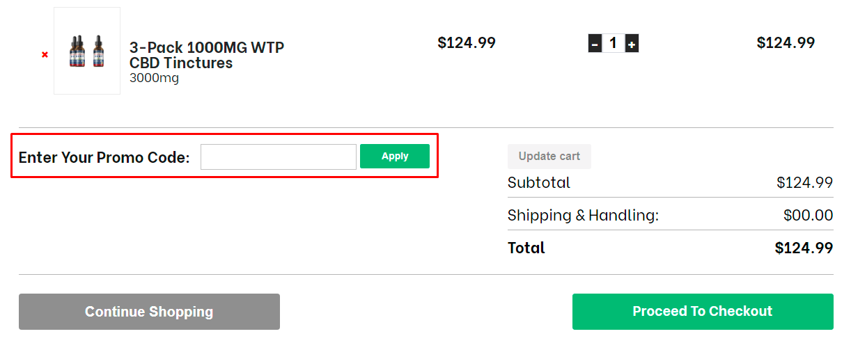 How do I use my WTP Hemp promo code?